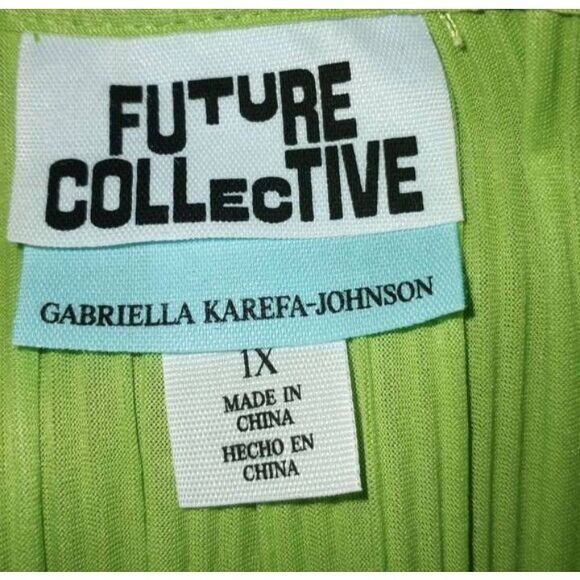 Feature Collective W/ Gabriella Lime Green Croissant Sleeve Top Sz.1x EUC - Picture 6 of 7